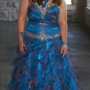 Teal prom dress